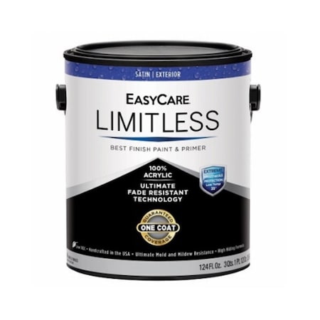 Gourmetgalley 1 gal EasyCare Limitless Exterior Latex House Satin Paint & Primer Black GO3866161